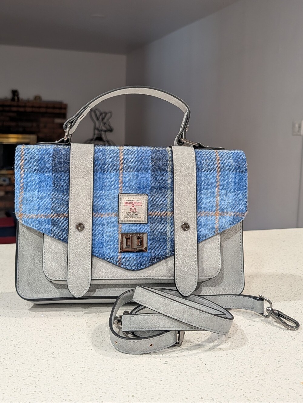 100% AUTHENTIC Imported Harris Tweed Islander LARGE Satchel Purse Bag MSRP $146